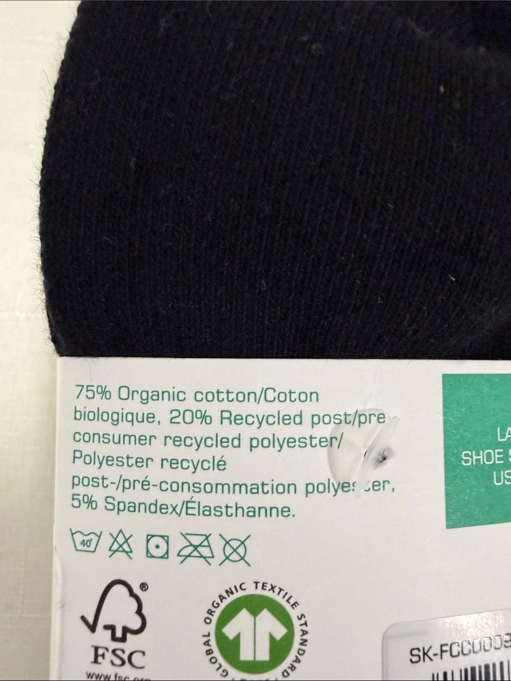 French Connection 5pk White Heather Silver Black Organic Cotton Blend Knit Socks
